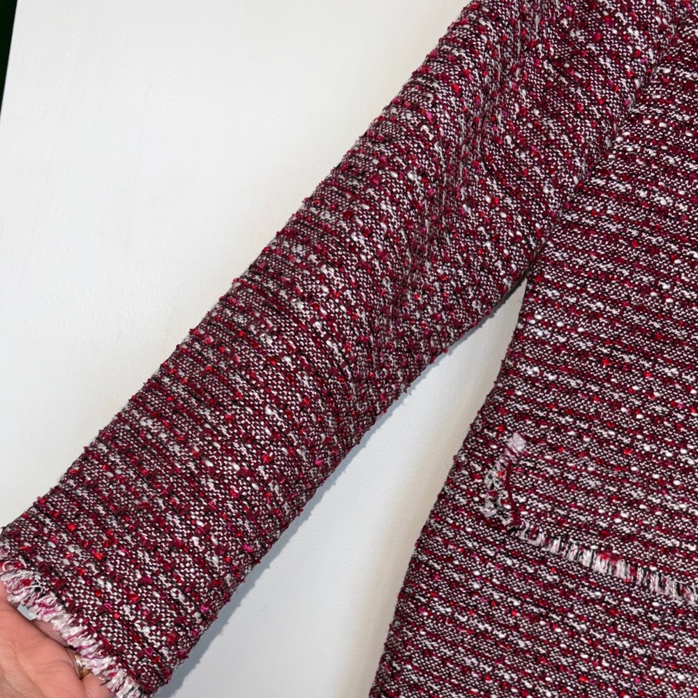 Karl Lagerfeld Maroon Textured Blazer - Picture 5 of 15